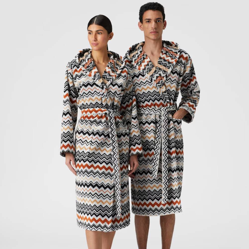 Peignoir Missoni Home éponge Coton – Modèle BERNARD 160, Marron, Taille Variable