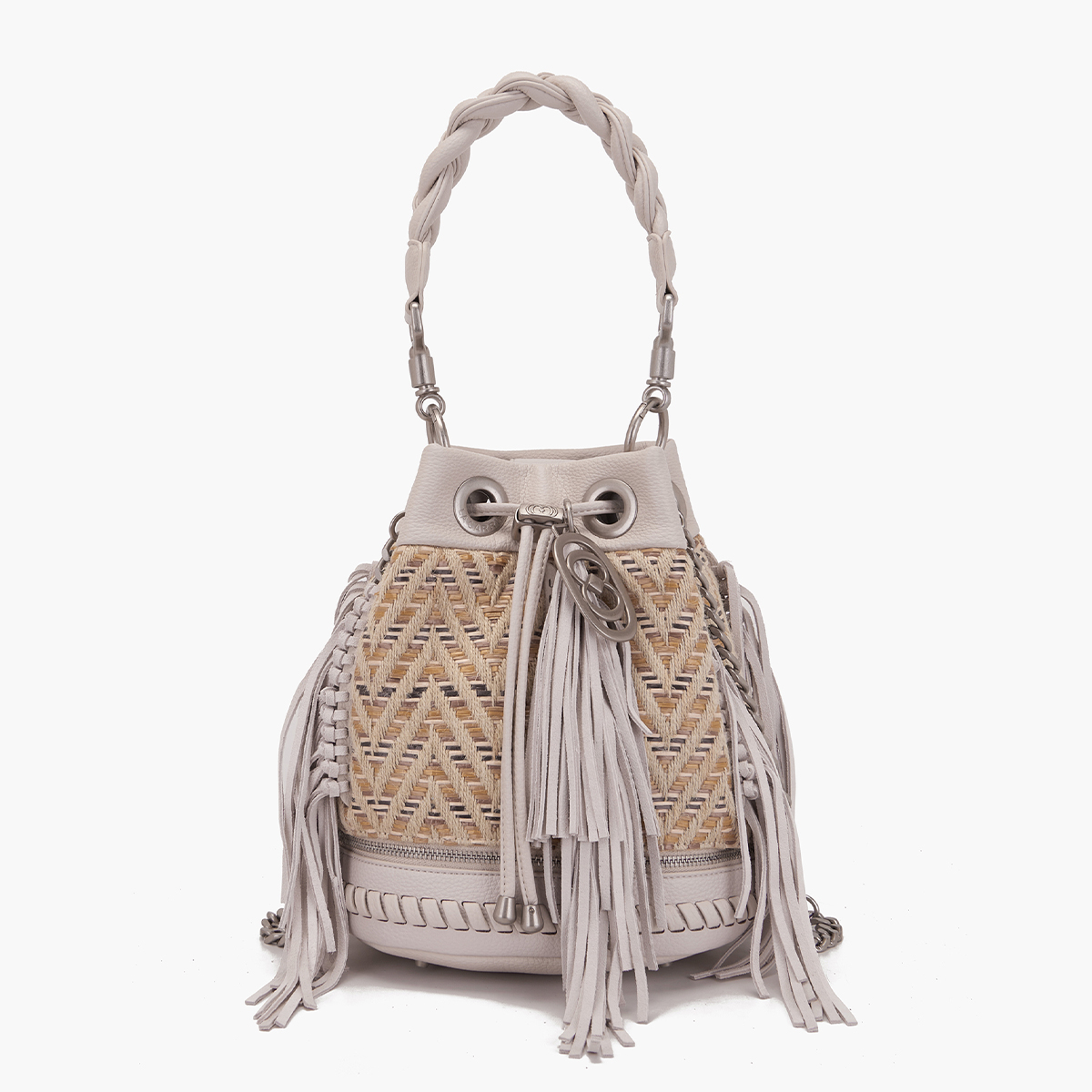 La Carrie Bag LEGACY BUCKET RAPHIA +SYNT. MUI 151M-EM-701-RSY Multi Ivory