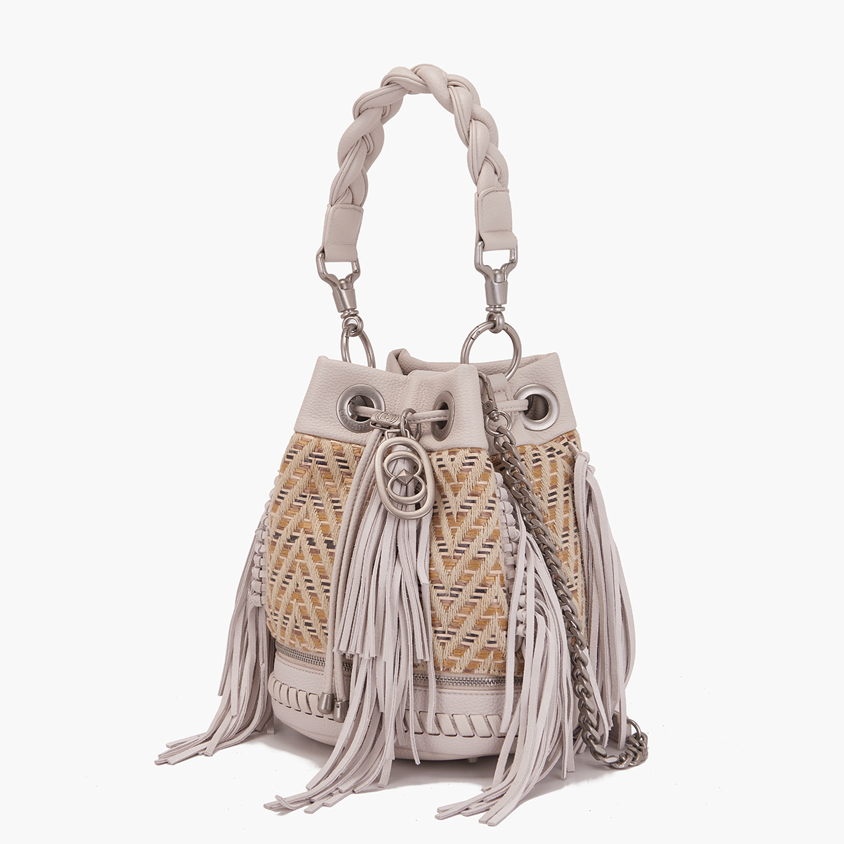 La Carrie Bag LEGACY BUCKET RAPHIA +SYNT. MUI 151M-EM-701-RSY Multi Ivory