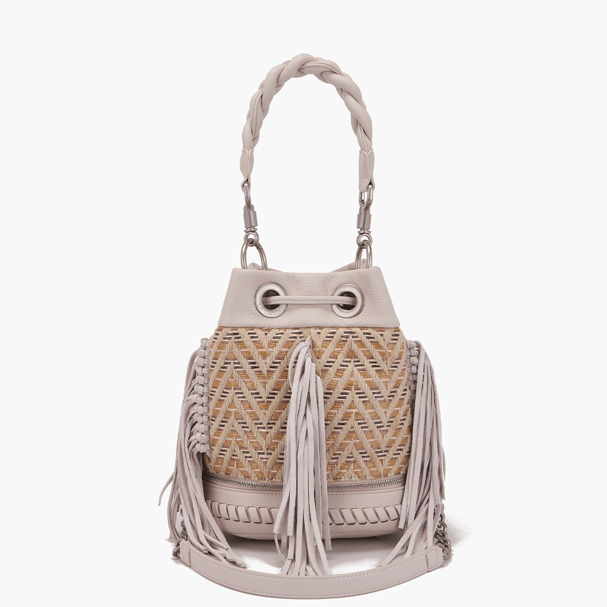 La Carrie Bag LEGACY BUCKET RAPHIA +SYNT. MUI 151M-EM-701-RSY Multi Ivory