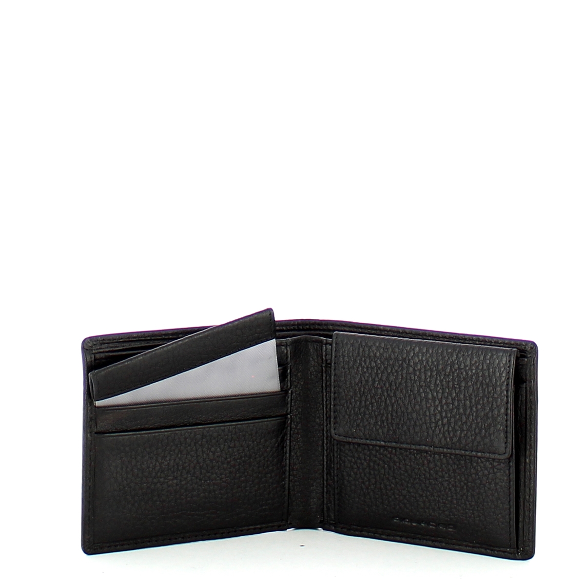 Piquadro Vibe Portafoglio Uomo Con Portamonete In Pelle, 12,5x9,5x2 Cm, Nero, 4 Scomparti Per Carte