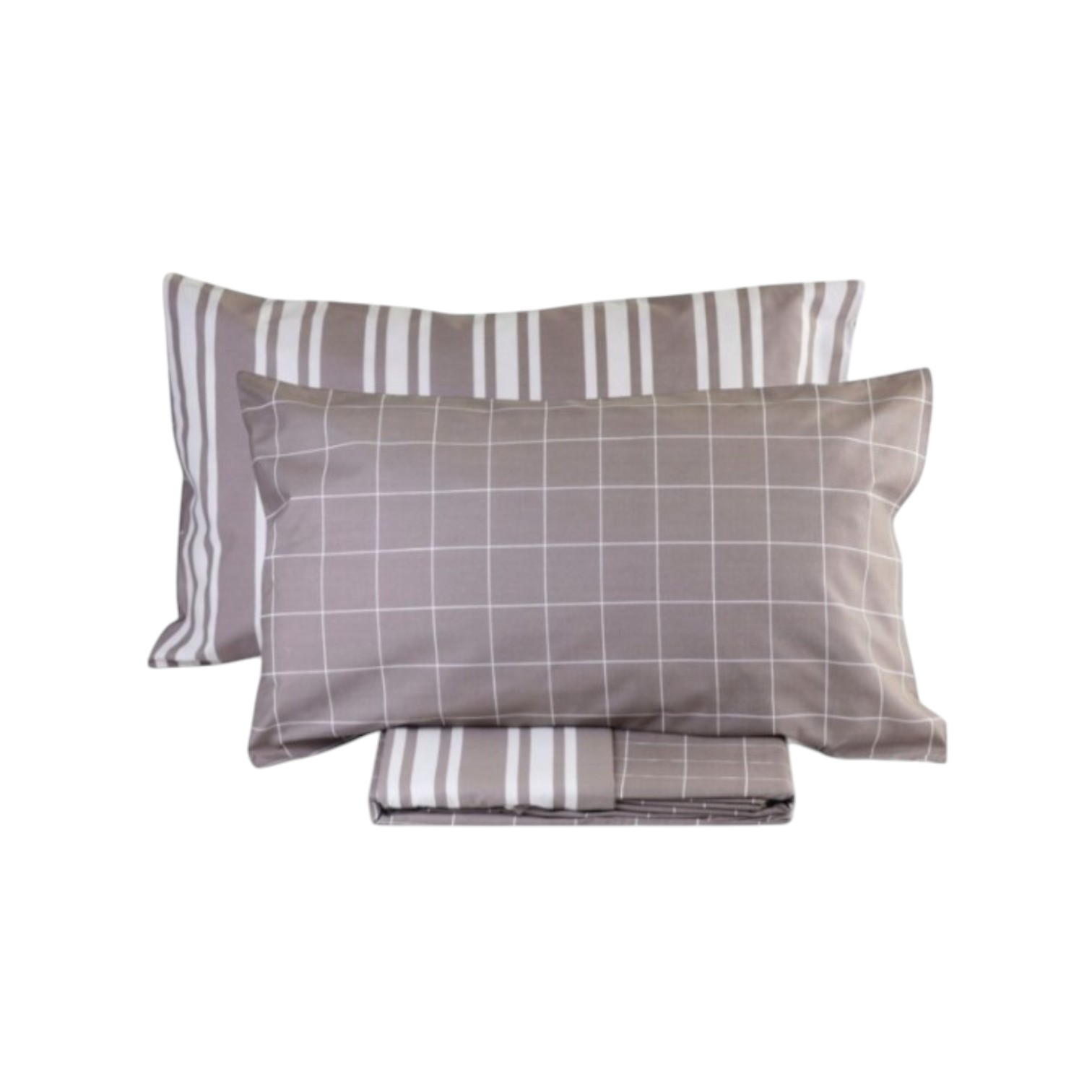 Completo letto francese Conan in puro cotone - tortora