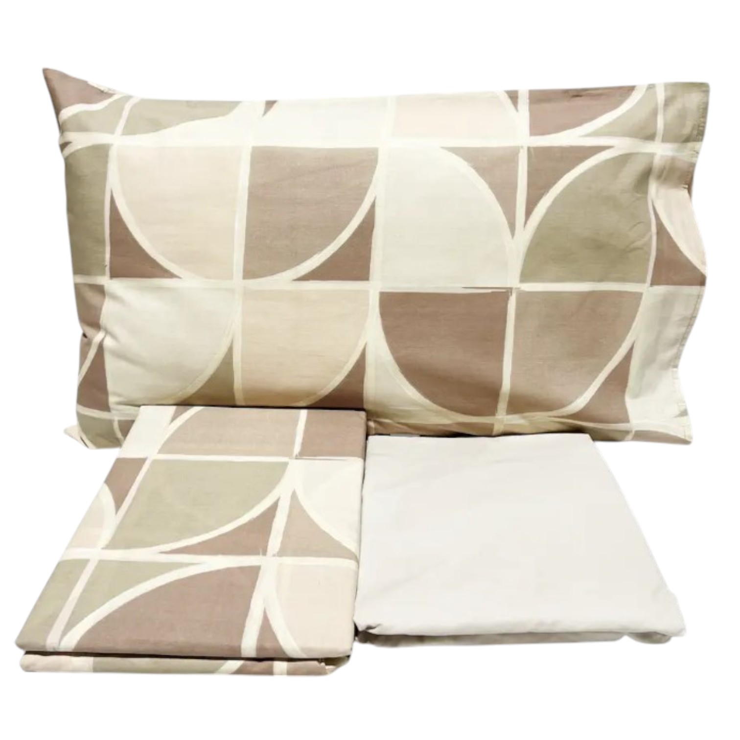 Completo letto francese Ersa in puro cotone - beige