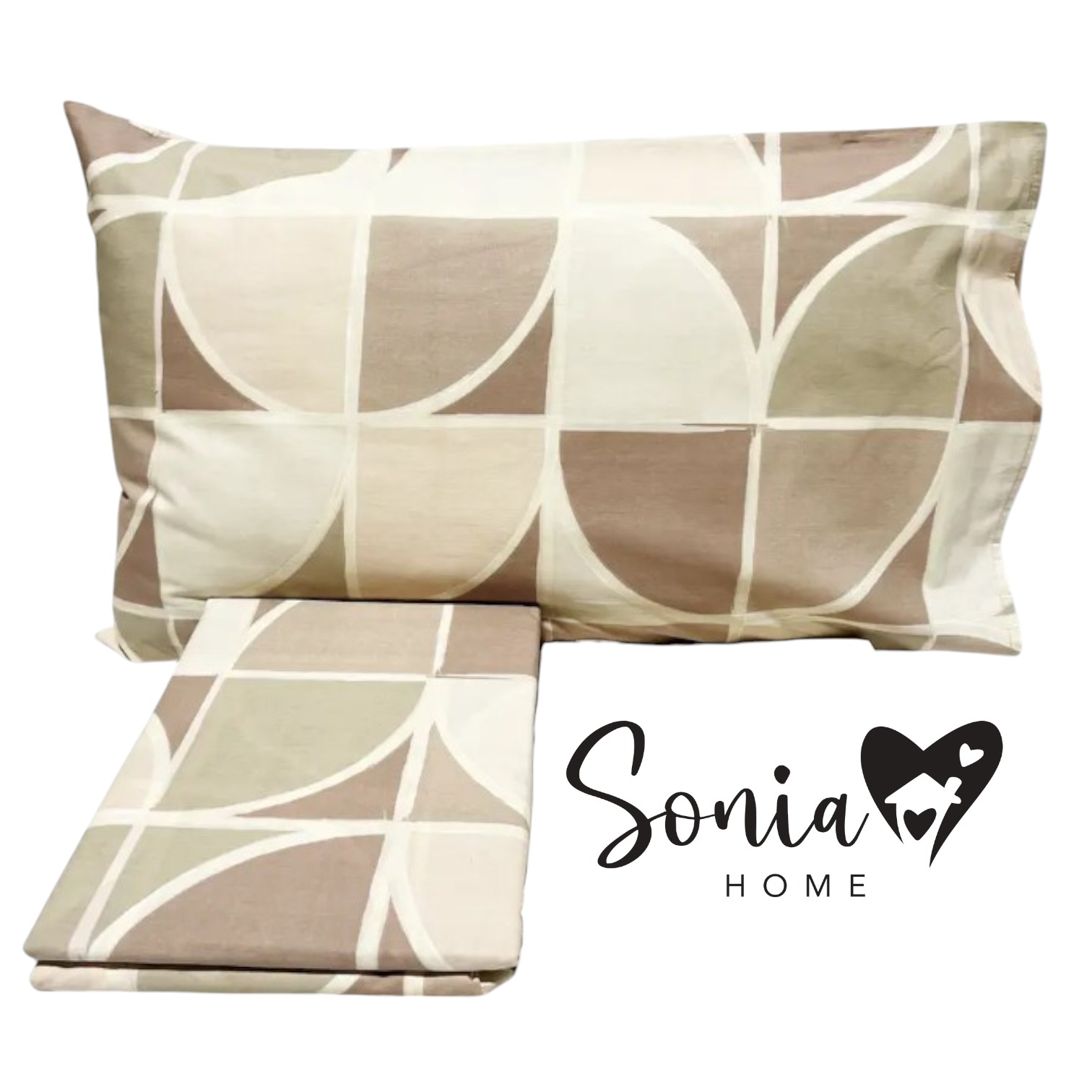 Copripiumino Ersa una piazza in puro cotone - beige