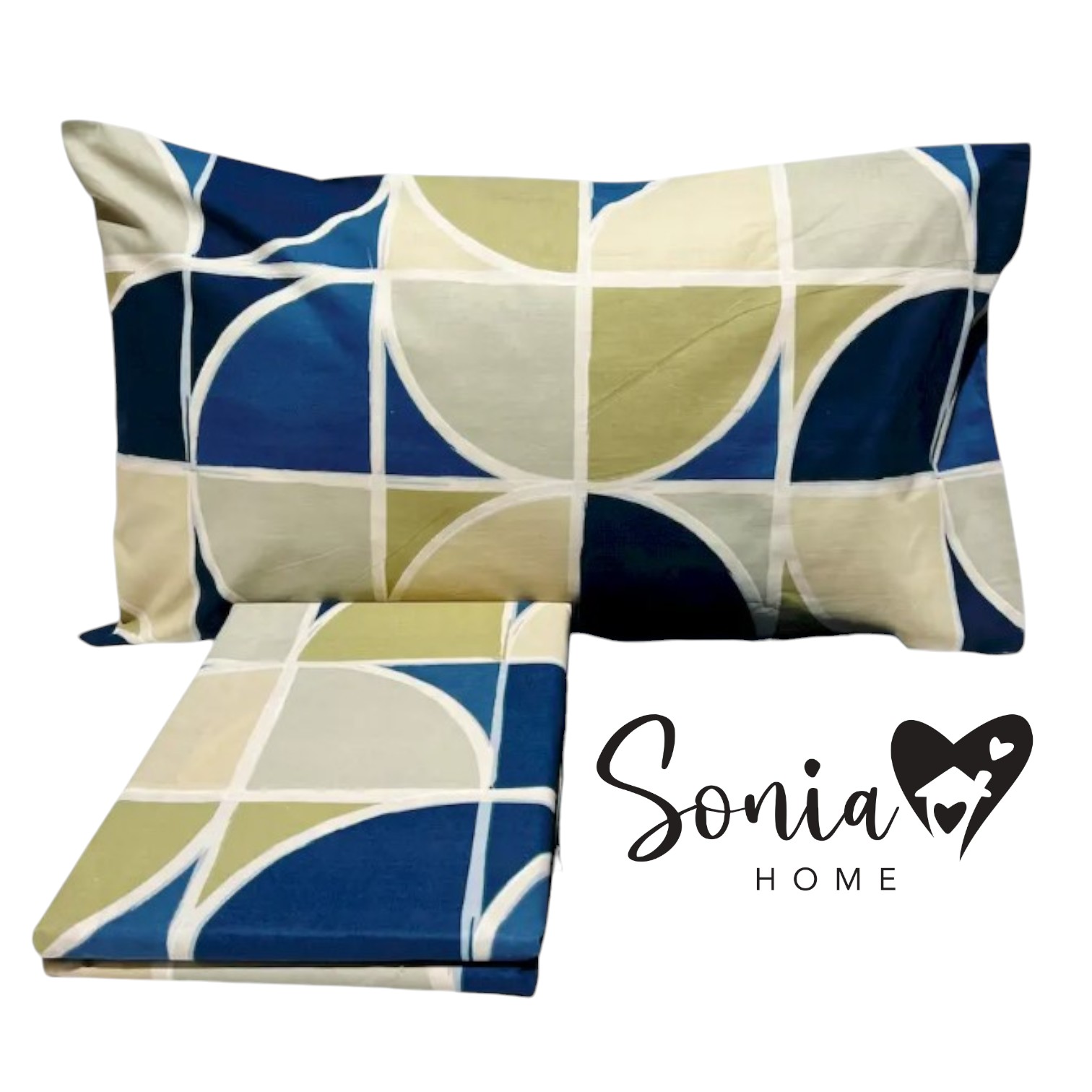 Copripiumino matrimoniale Ersa in puro cotone - blu