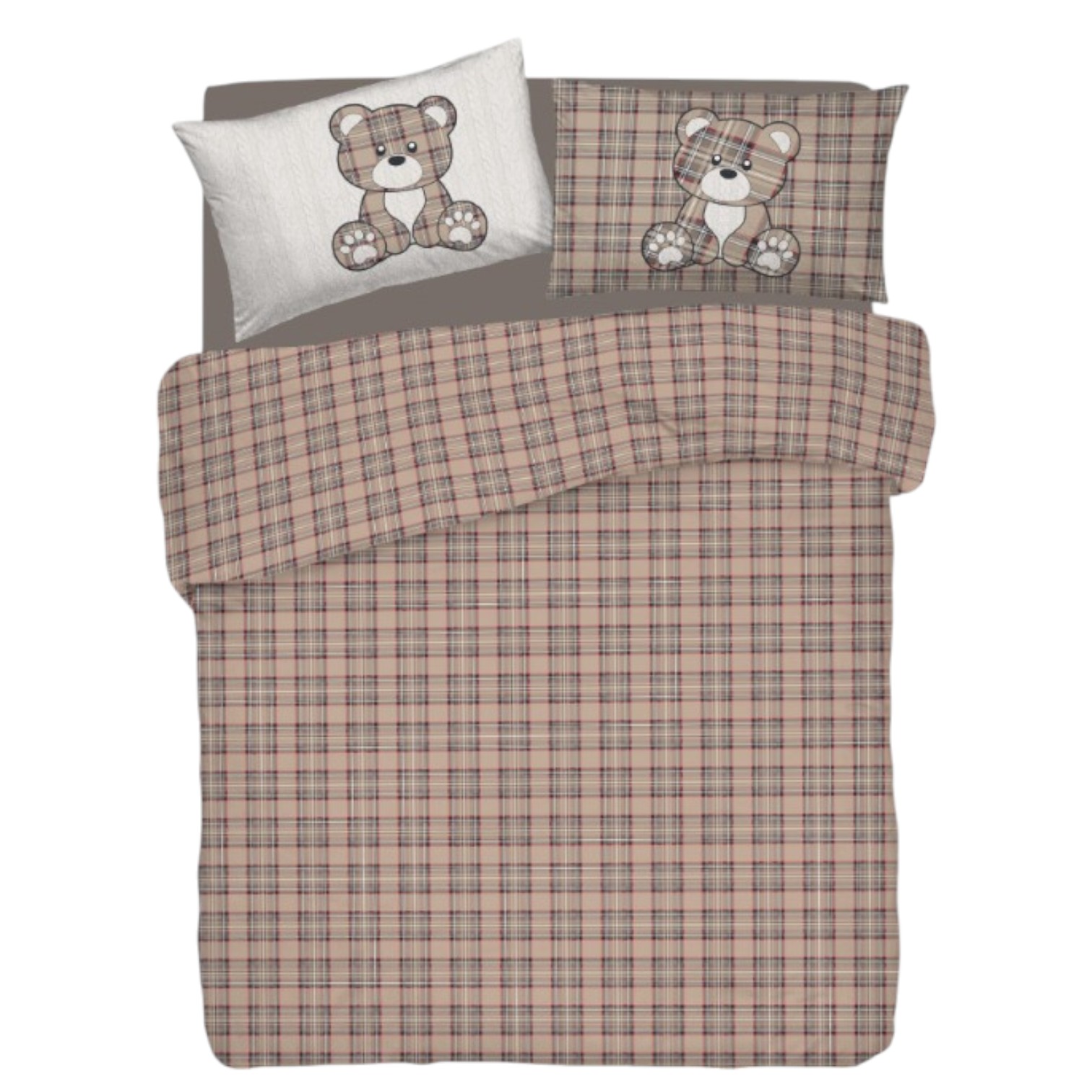 Copripiumino Orsetti una piazza in puro cotone - sabbia