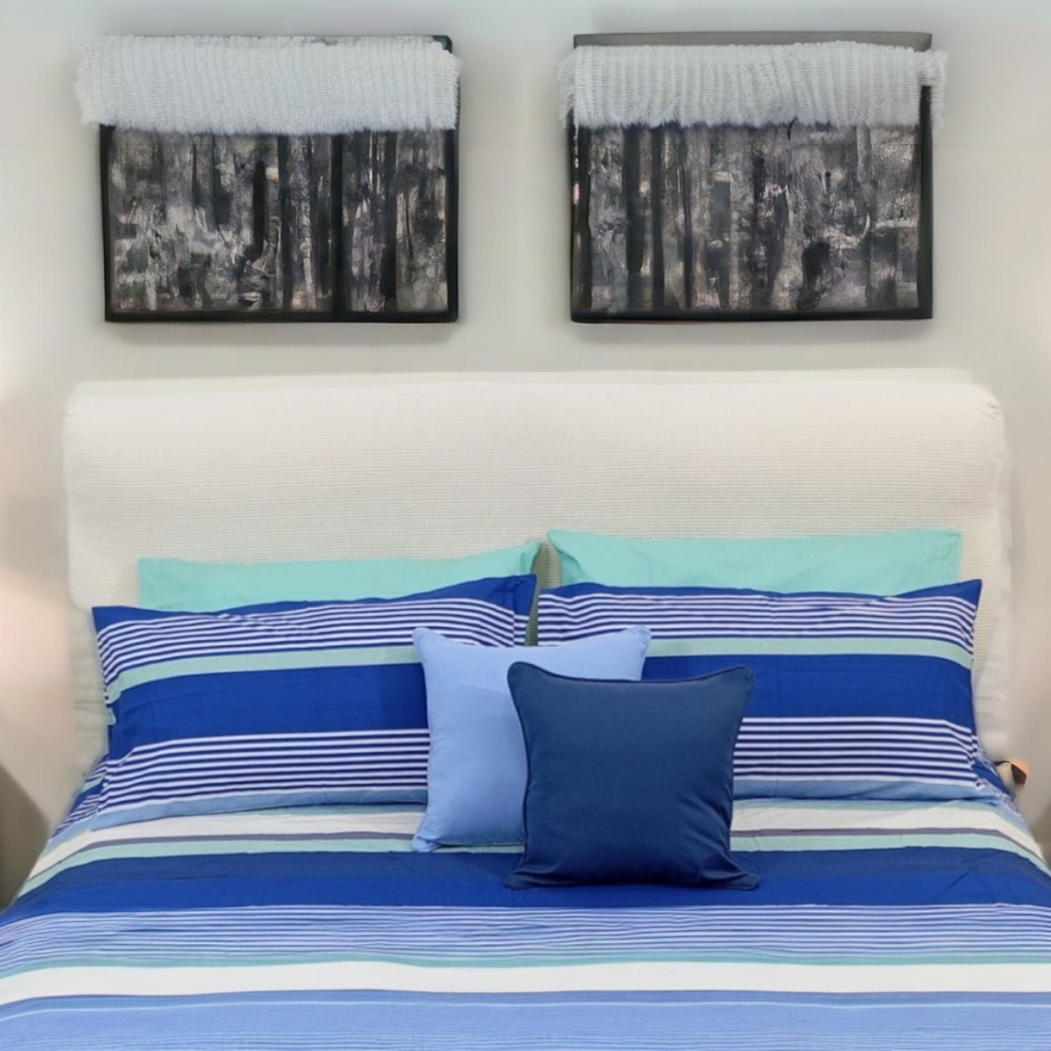 Copripiumino Ruben una piazza e mezza in puro cotone - blu