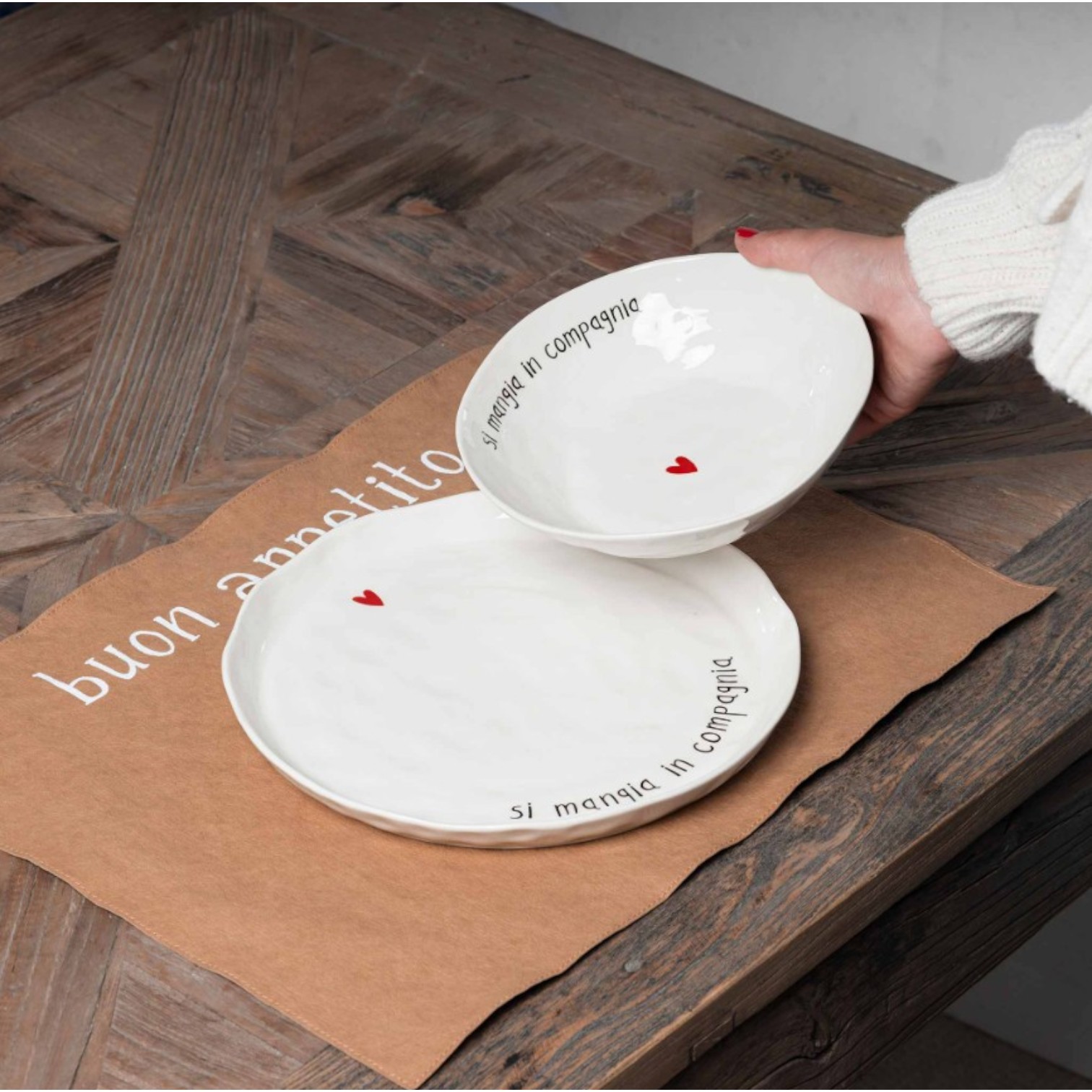 Set 2 Piatti piani - Si mangia in compagnia