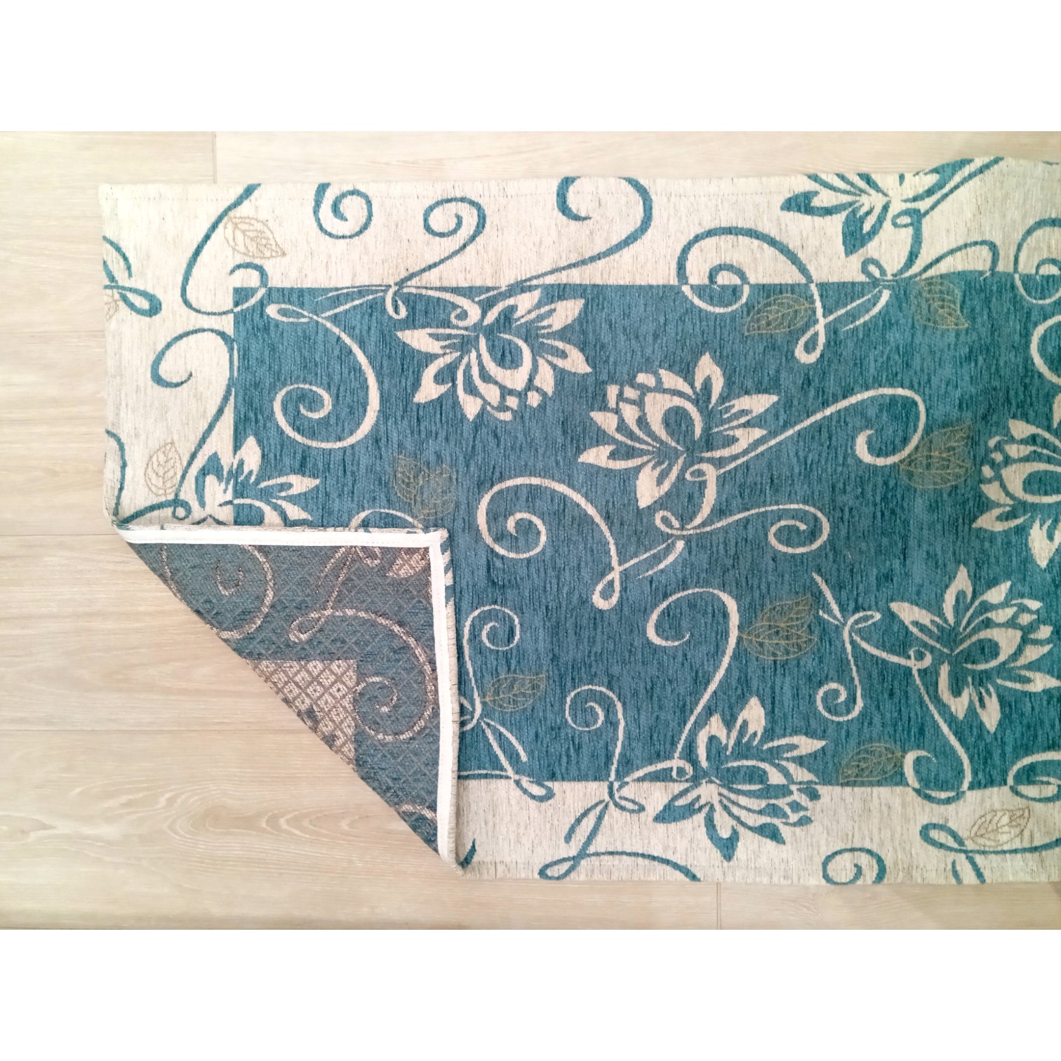 Tappeto Ninfea antiscivolo 65 x 220 - azzurro