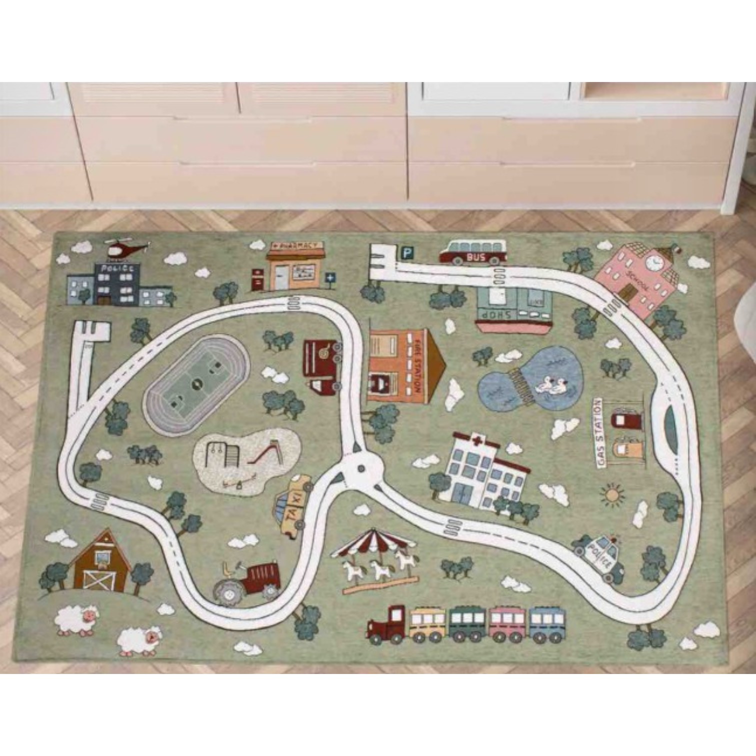 Tappeto Pista 115 x 175 - verde