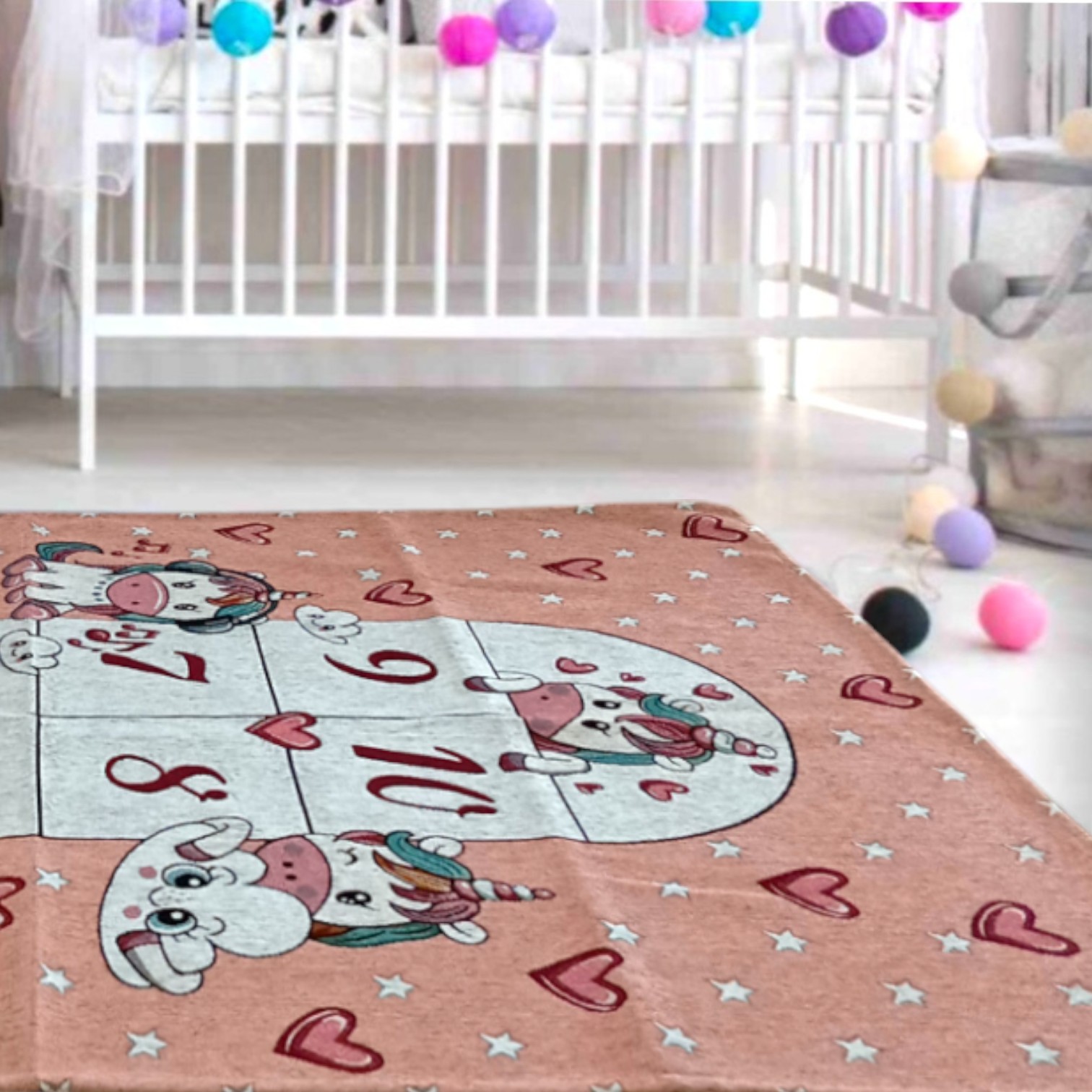 Tappeto Unicorni 115 x 175 - rosa