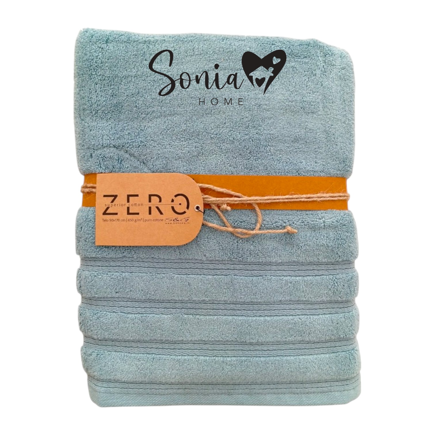 Telo doccia Carezza 650 gr misura 90 x 170 - acqua