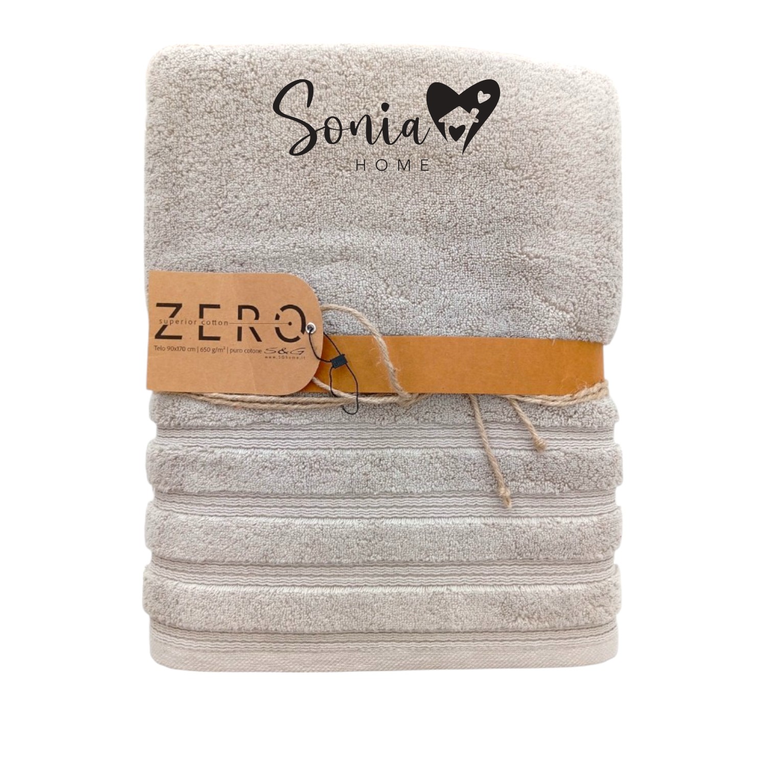 Telo doccia Carezza 650 gr misura 90 x 170 - grigio