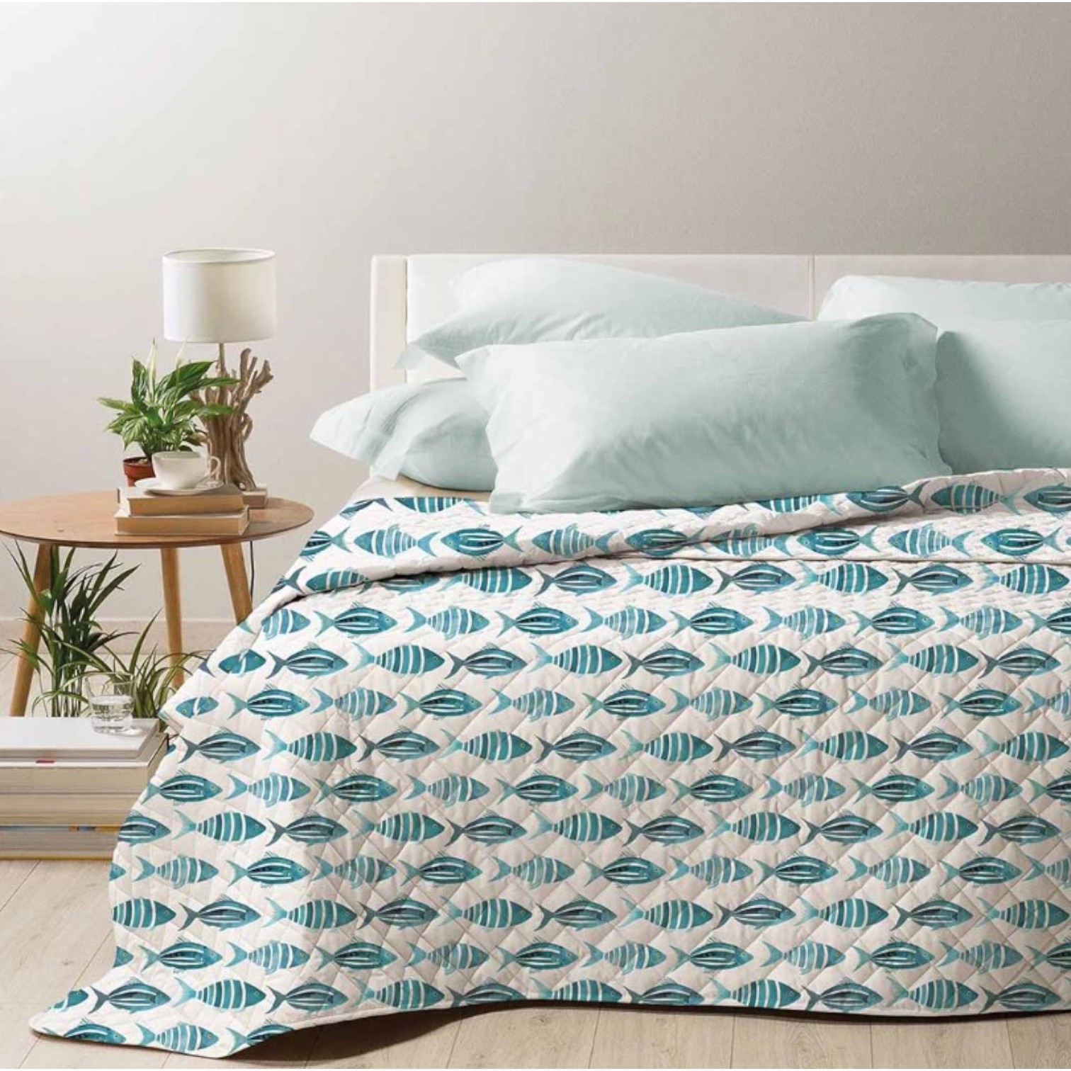 Trapuntino matrimoniale stampato Sespi - tiffany