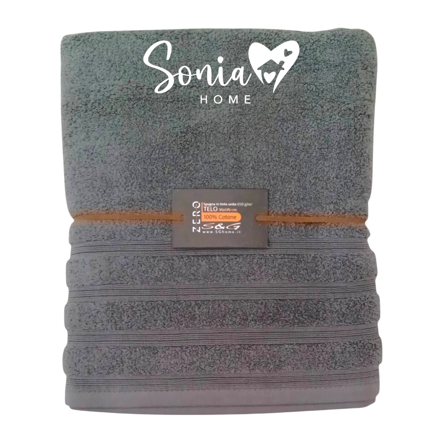 Telo doccia Carezza 650 gr misura 90 x 170 - fumo