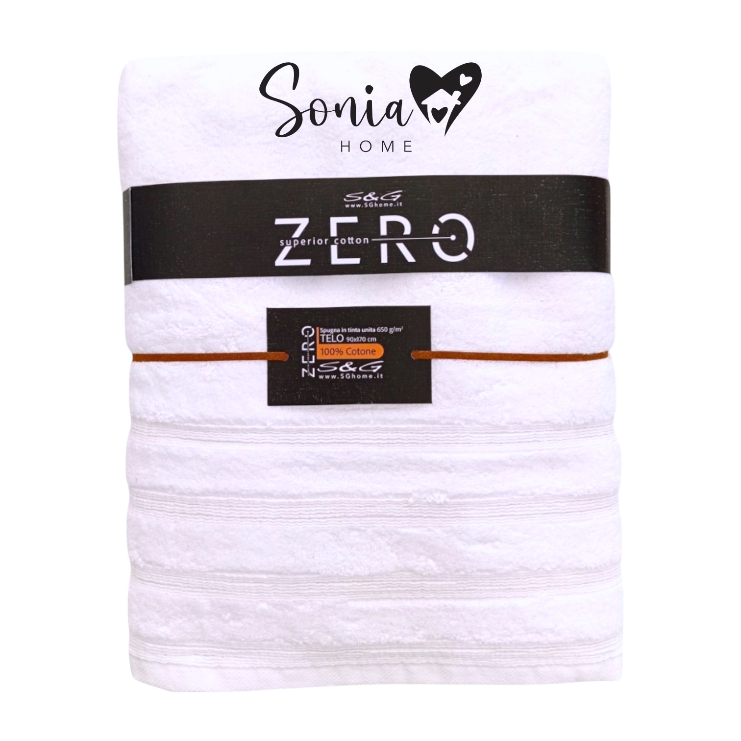 Telo doccia Carezza 650 gr misura 90 x 170 - bianco