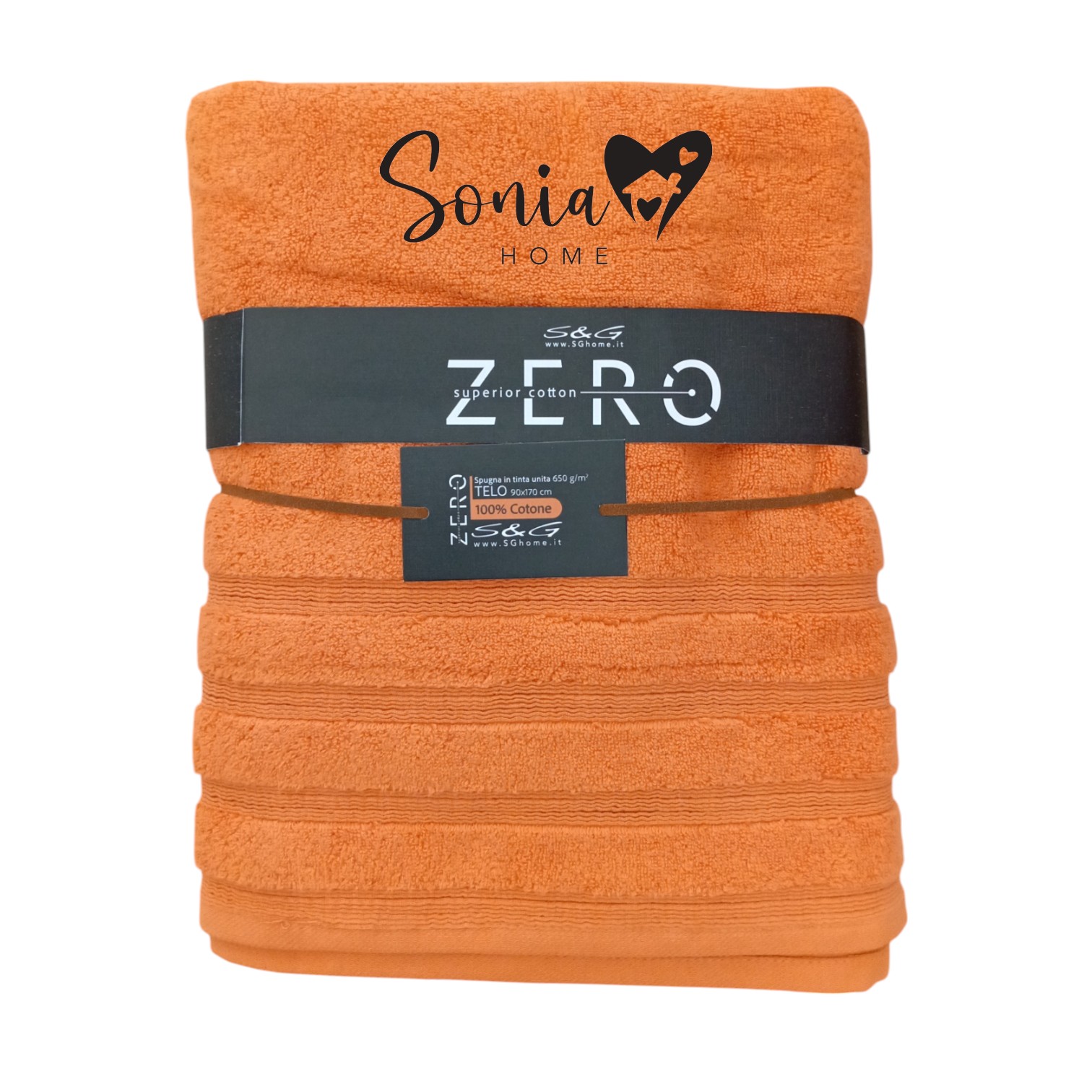 Telo doccia Carezza 650 gr misura 90 x 170 - ambra