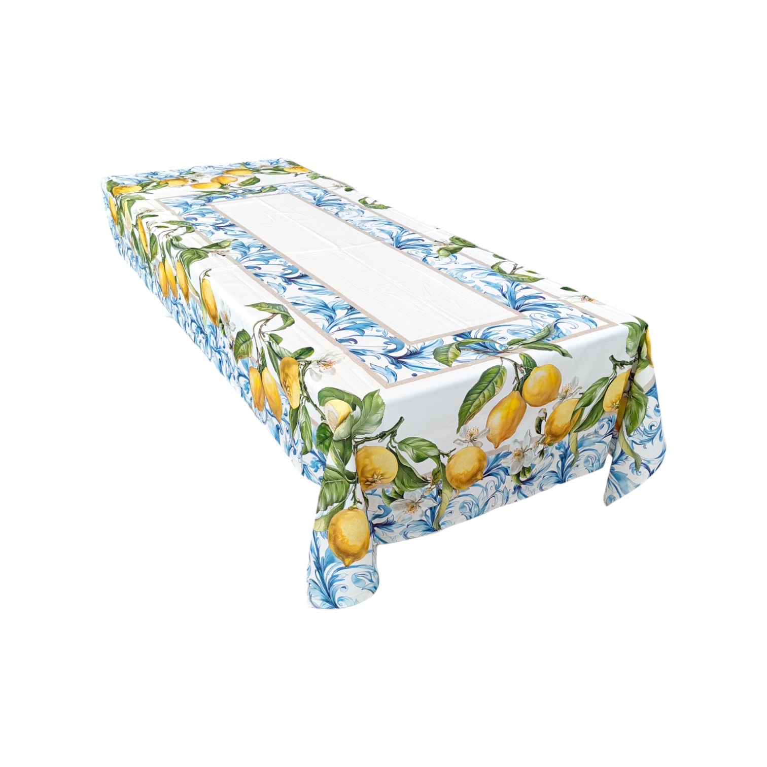 Tovaglia in puro cotone 140 x 240 con stampa digitale - Amalfi