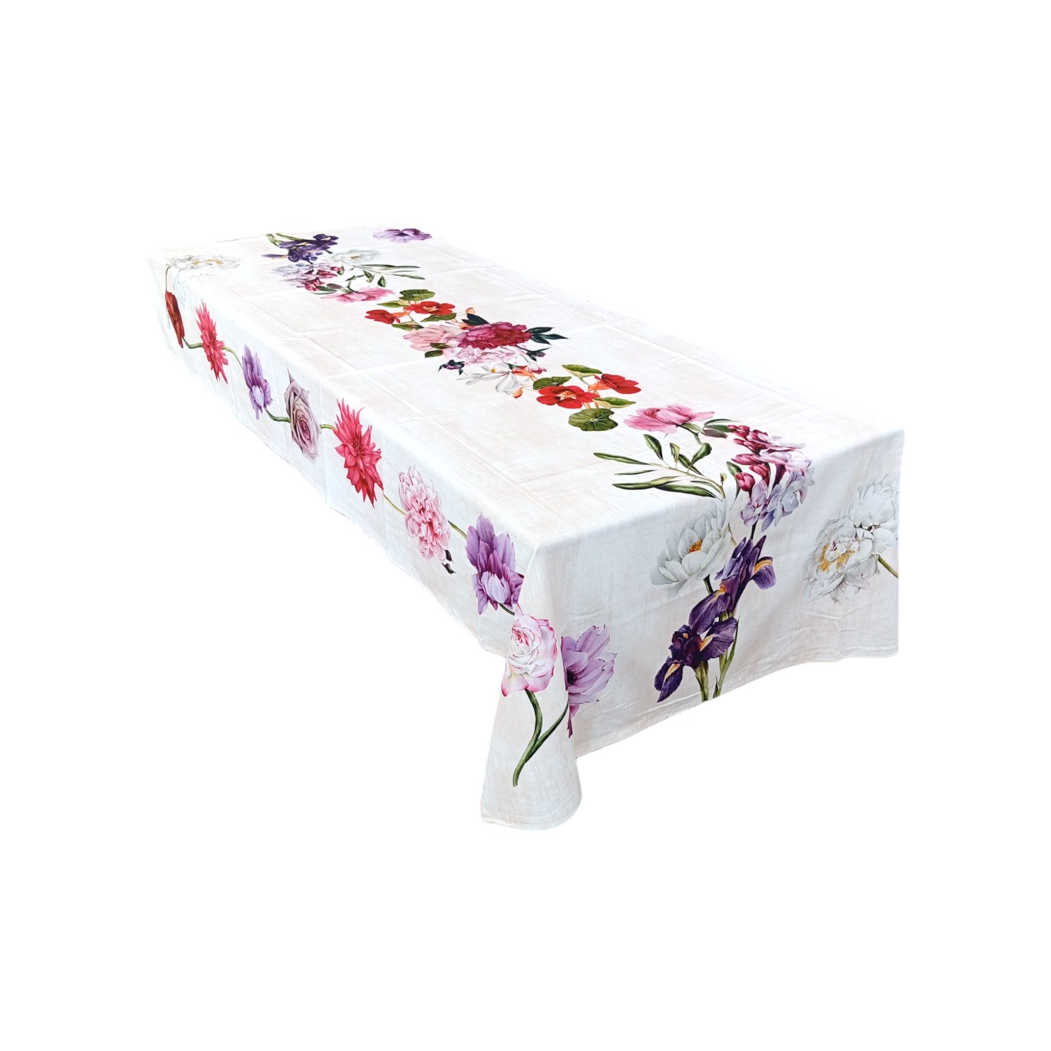 Tovaglia in puro cotone 140 x 180 con stampa digitale - Romantica