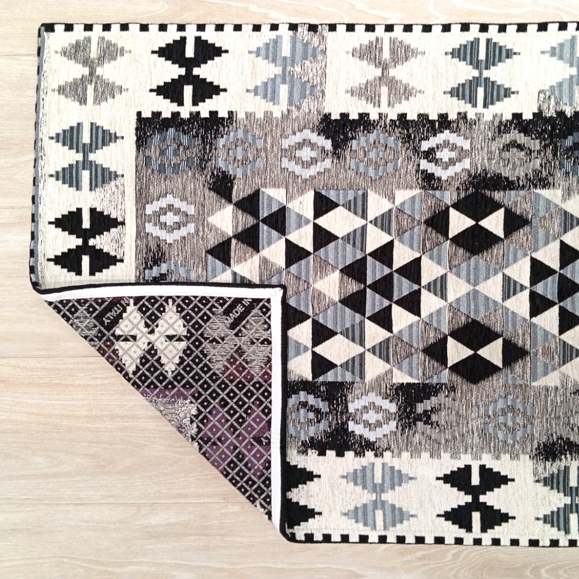 Tappeto Kilim antiscivolo - Nero