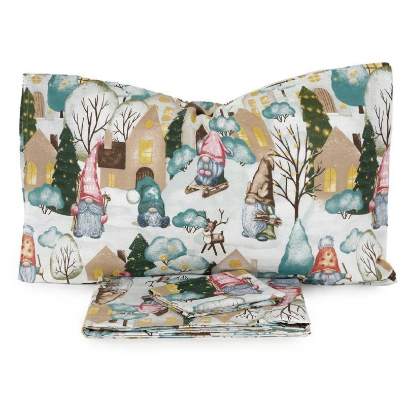 Lenzuola Natalizie completo matrimoniale in cotone DAVE