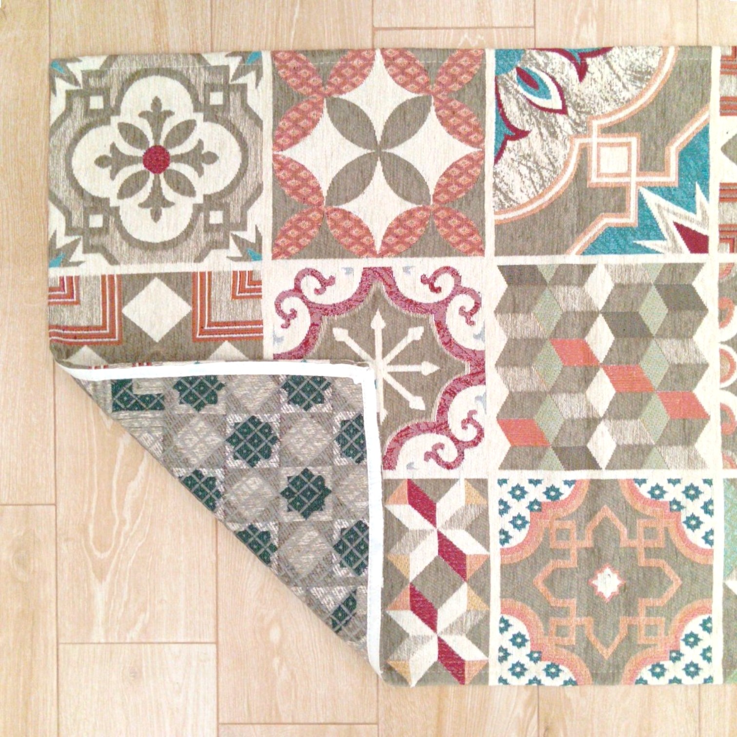 Tappeto Maioliche antiscivolo - Grigio