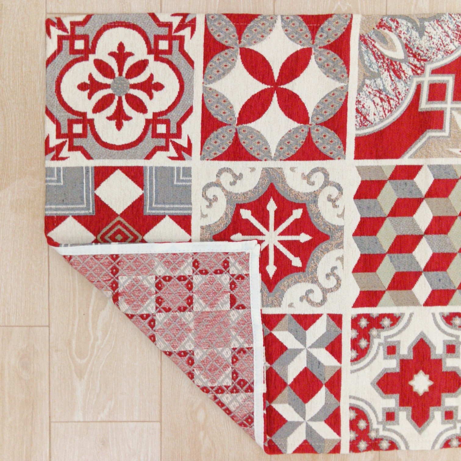 Tappeto Maioliche antiscivolo - Rosso