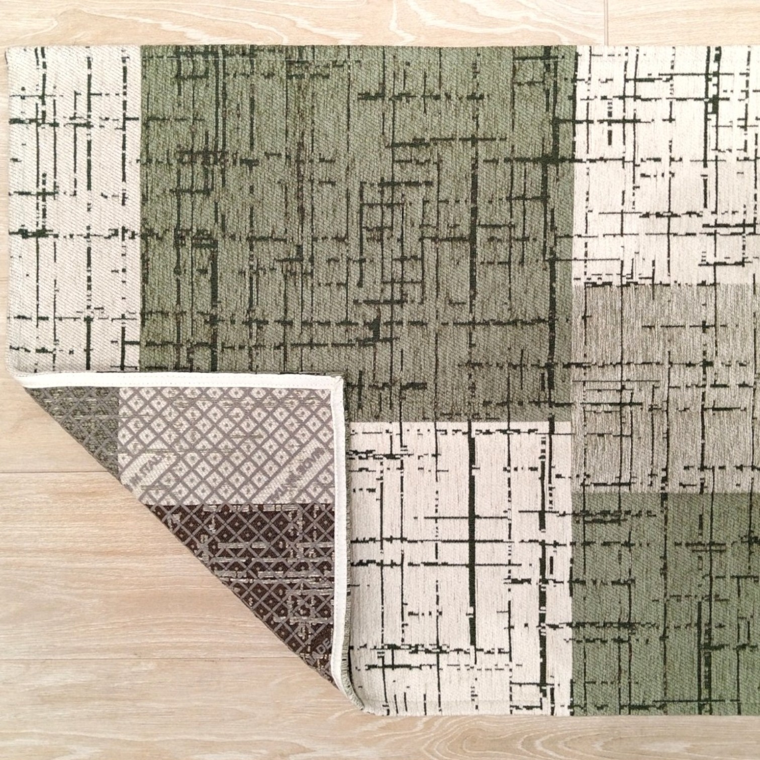 Tappeto Mondrian antiscivolo - Verde