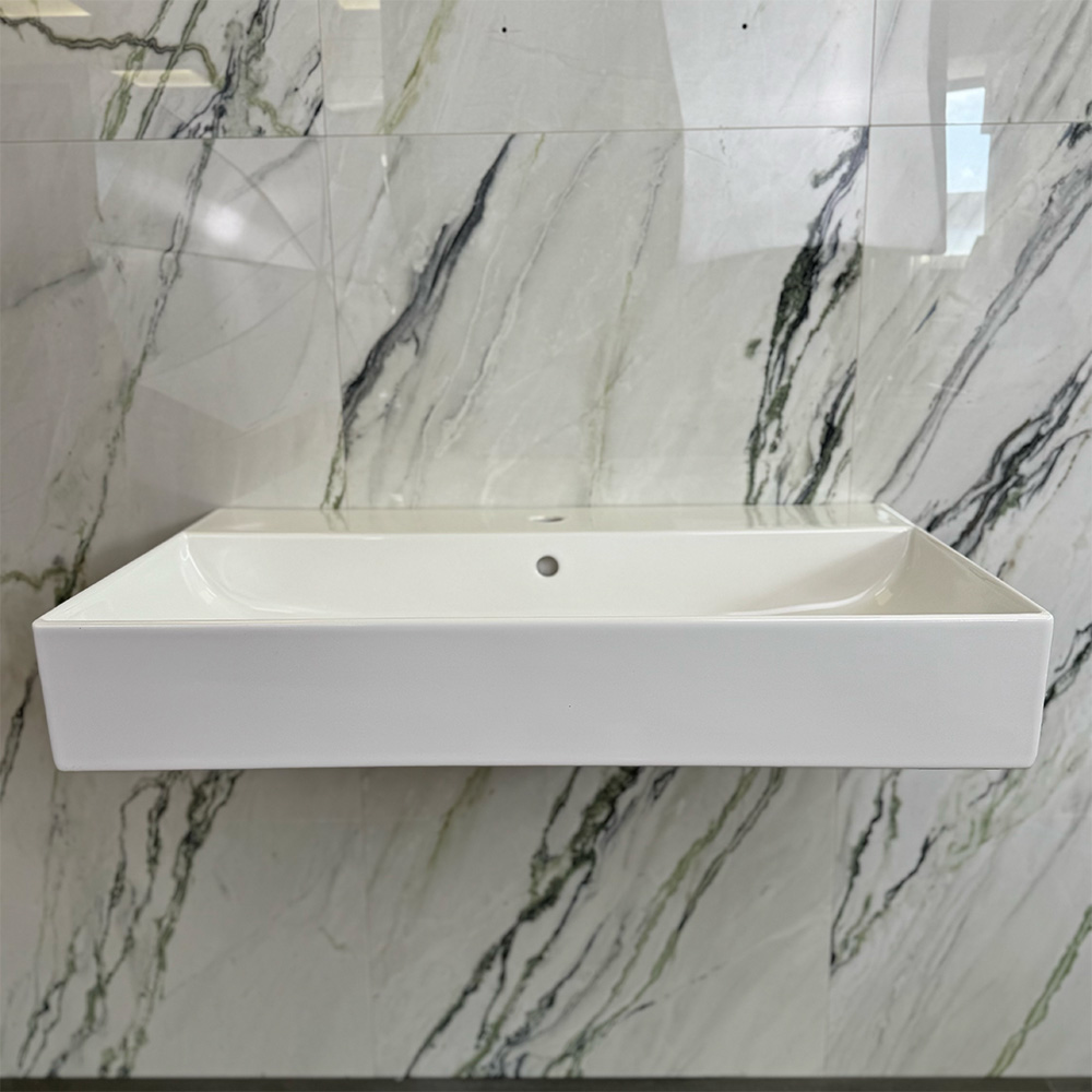 Hatria BAHIA_13 Wand-Waschtisch mit Loch 80x46,5cm Keramik poliert weiß