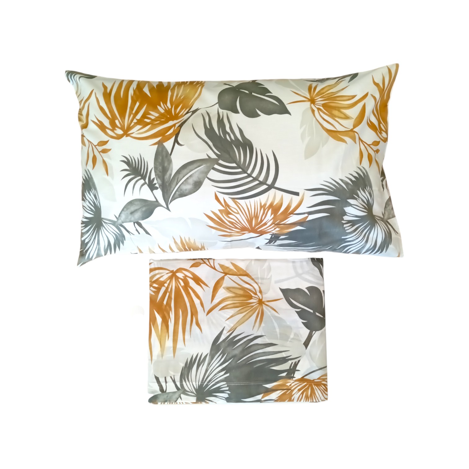 Completo letto matrimoniale Jamaica - ocra e grigio