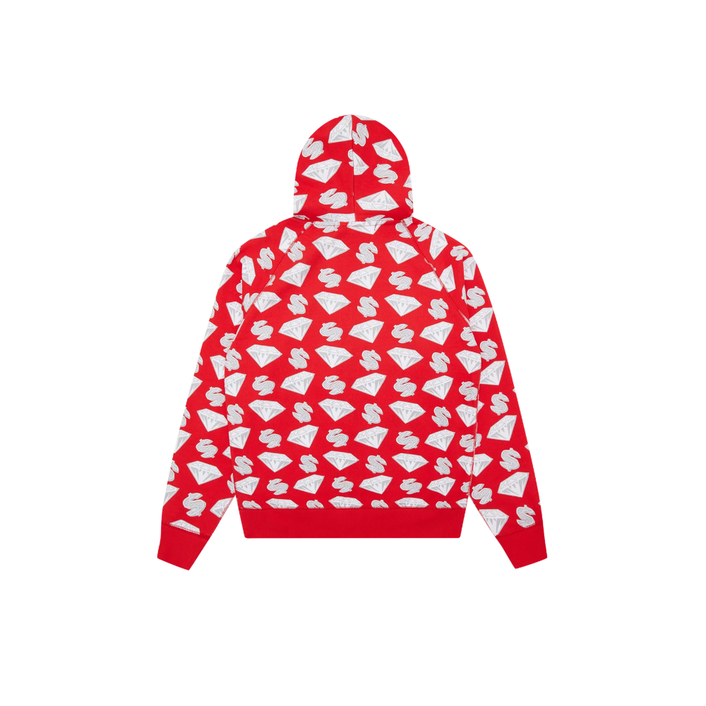 BILLIONAIRE BOYS CLUB Felpa Zip Trough Hoodie Diamonds & Dollars 