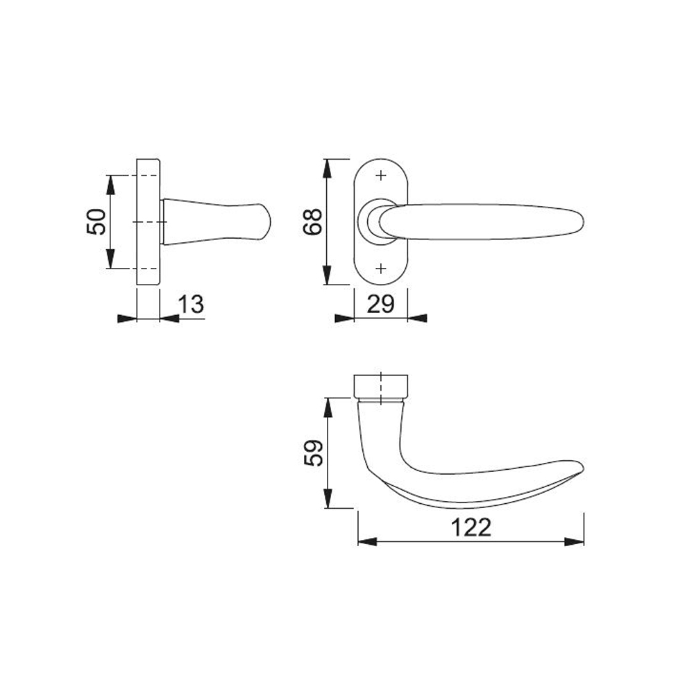 Mezza maniglia Atlanta per porte a profilo ottone lucido F71 3074953