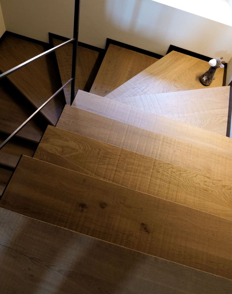 scala in legno rovere massiccio
