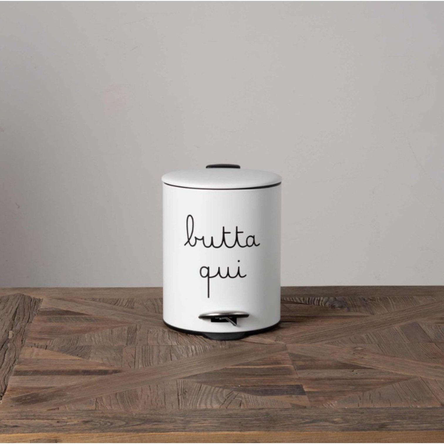 Pattumiera Butta qui bianca