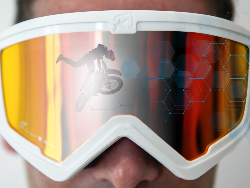  Occhiali motocross con riflesso rider