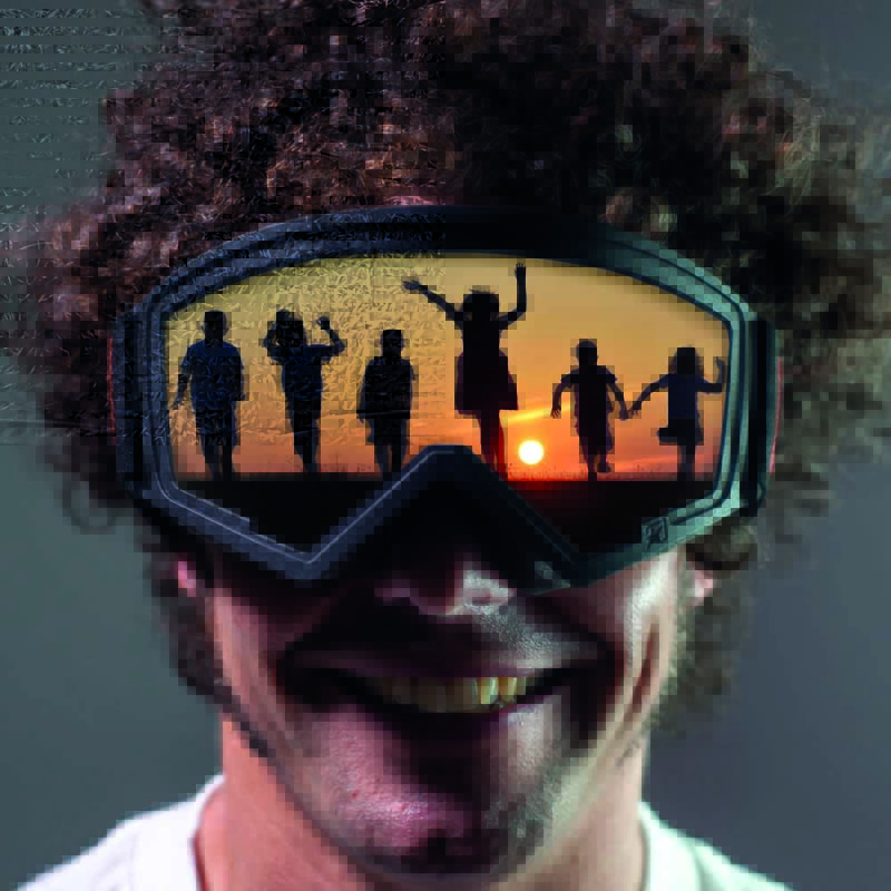  Futuro sostenibile riflesso negli occhiali Ariete