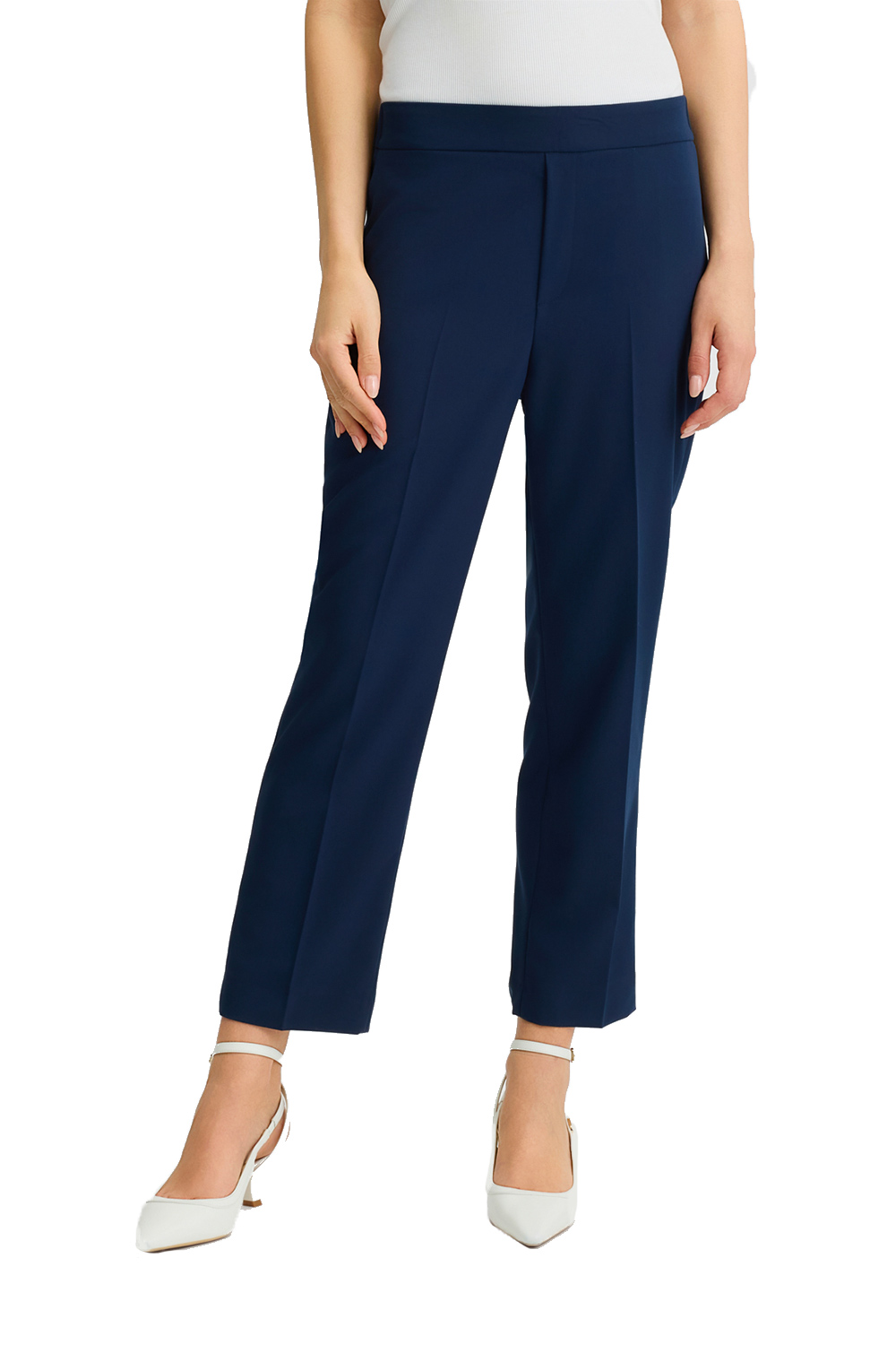 Pantaloni Cropped con Piega