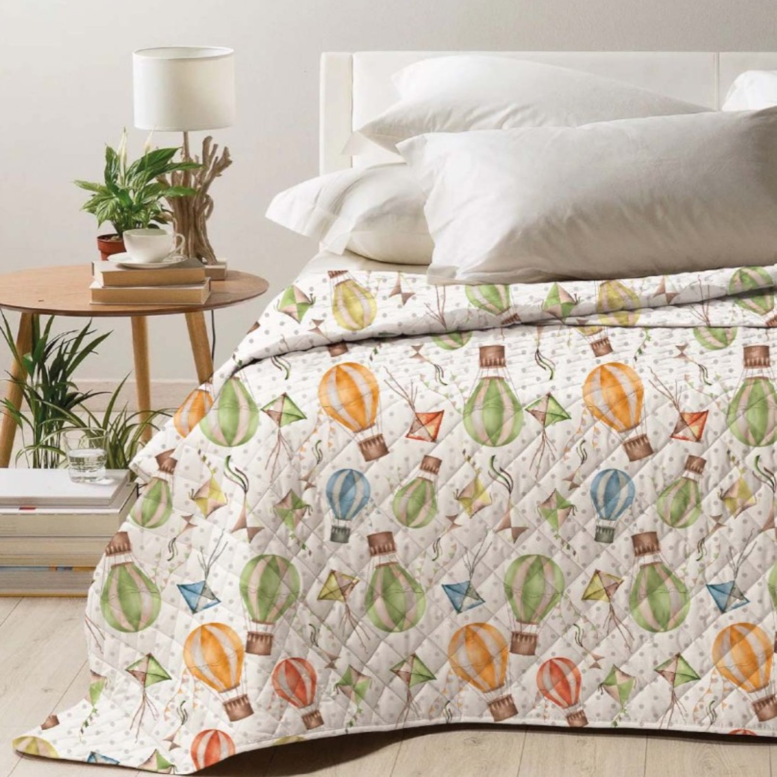 Trapuntino una piazza e mezza stampato Overly - multicolor