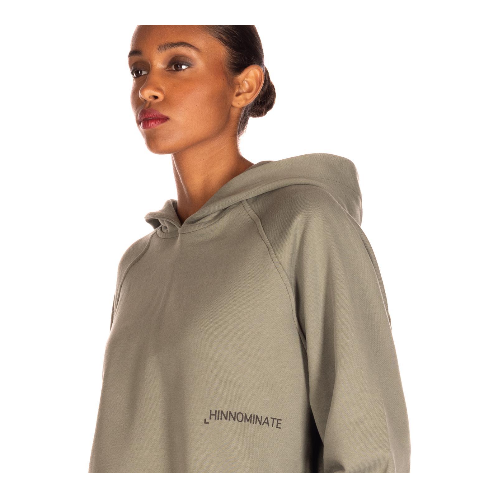 FELPA CAPPUCCIO SCATOLETTA CON STAMPA salvia