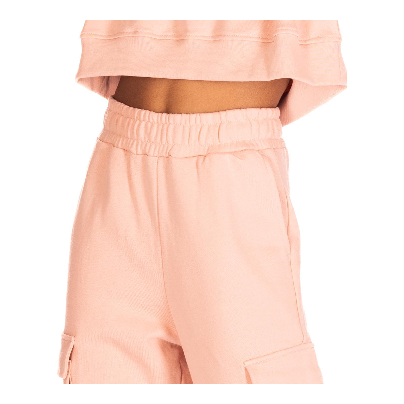 PANTALONE CON TASCONI LATERALI E STAMPA old-rose