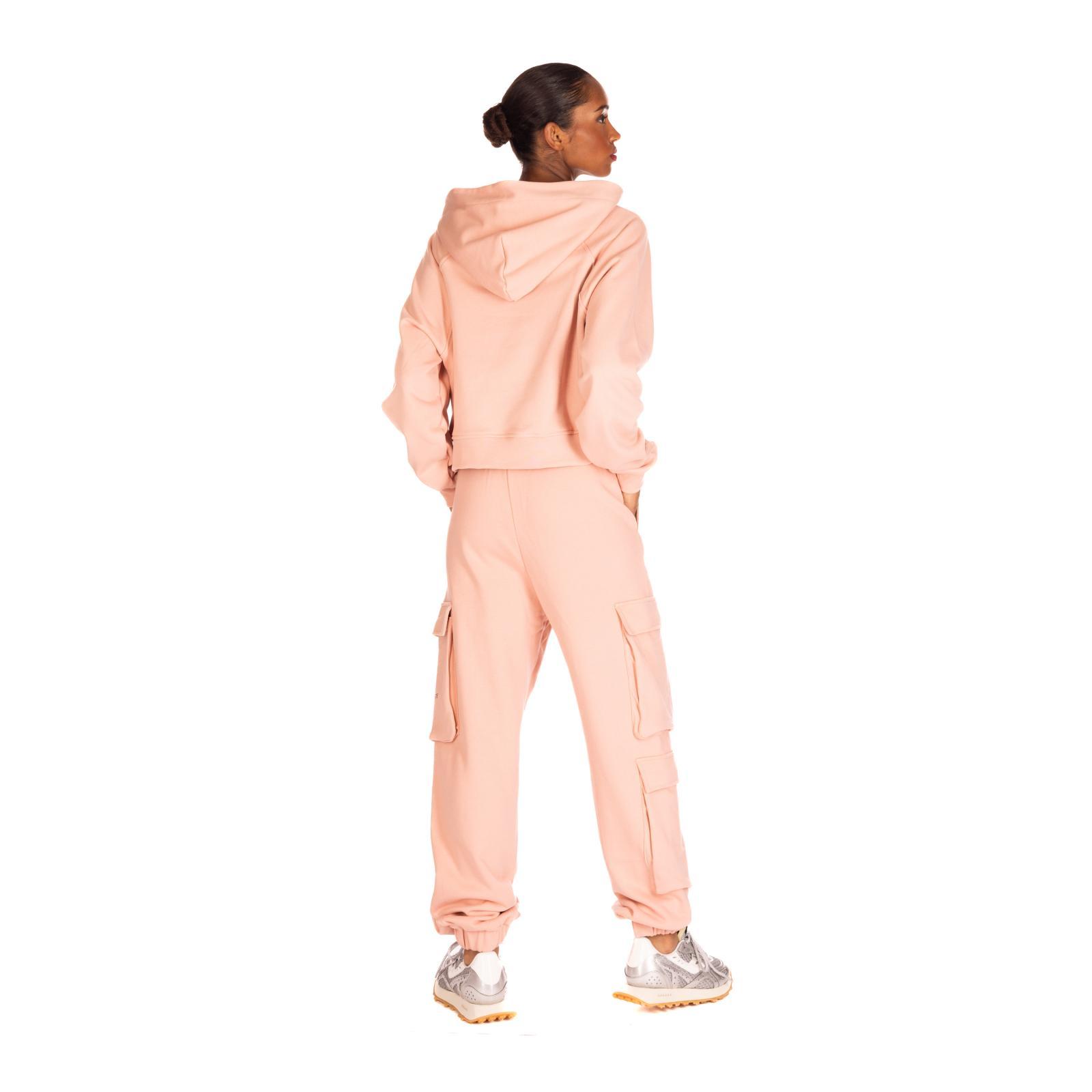 PANTALONE CON TASCONI LATERALI E STAMPA old-rose