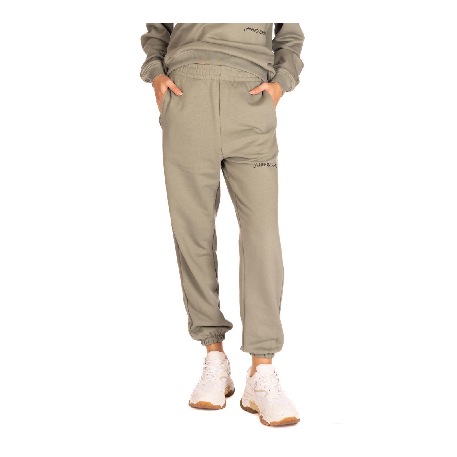 PANTALONE IN FELPA CON STAMPA salvia