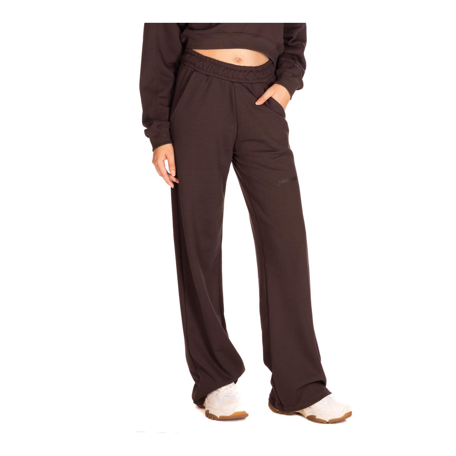 PANTALONE DRITTO IN FELPA CON STAMPA moro