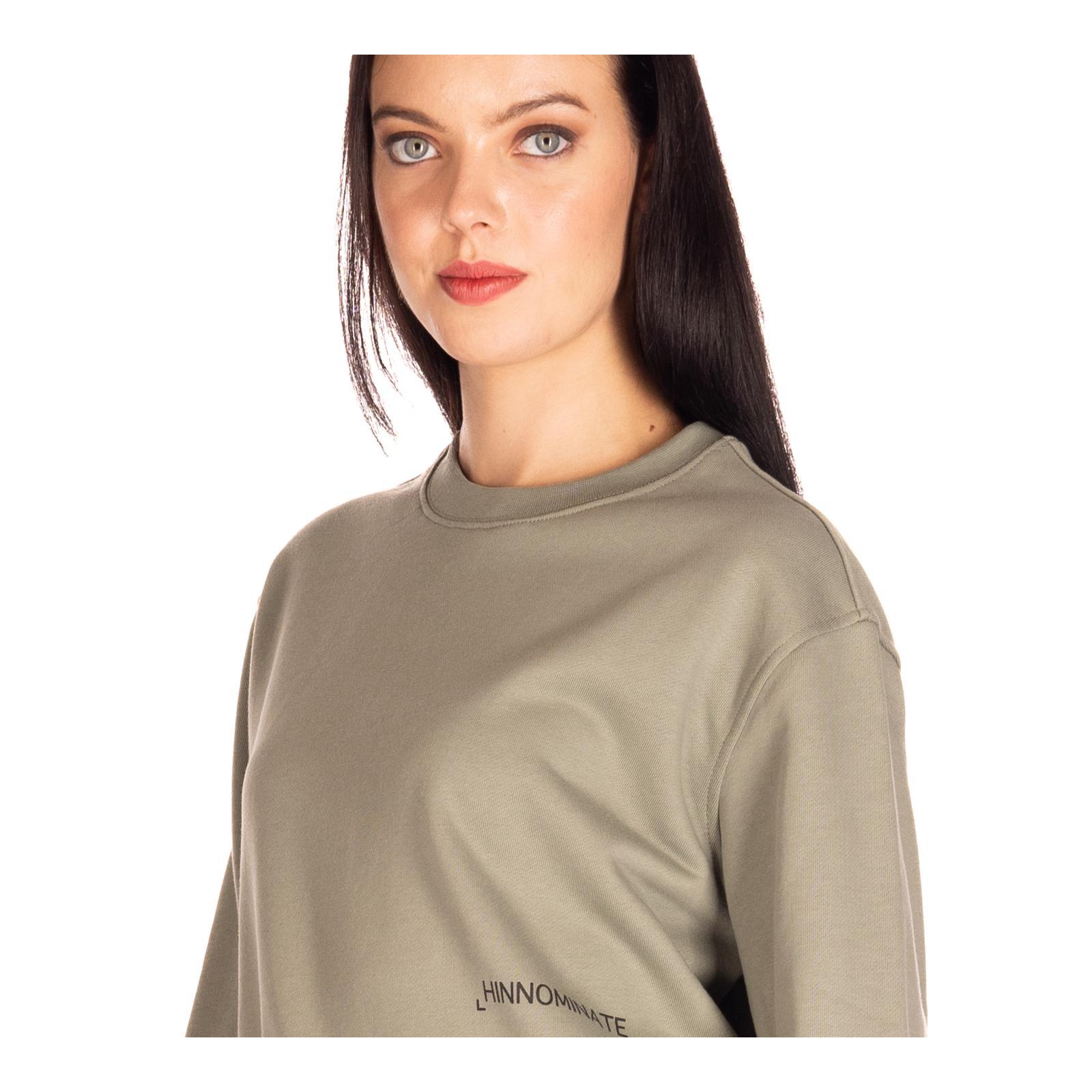 FELPA PARICOLLO CON STAMPA salvia