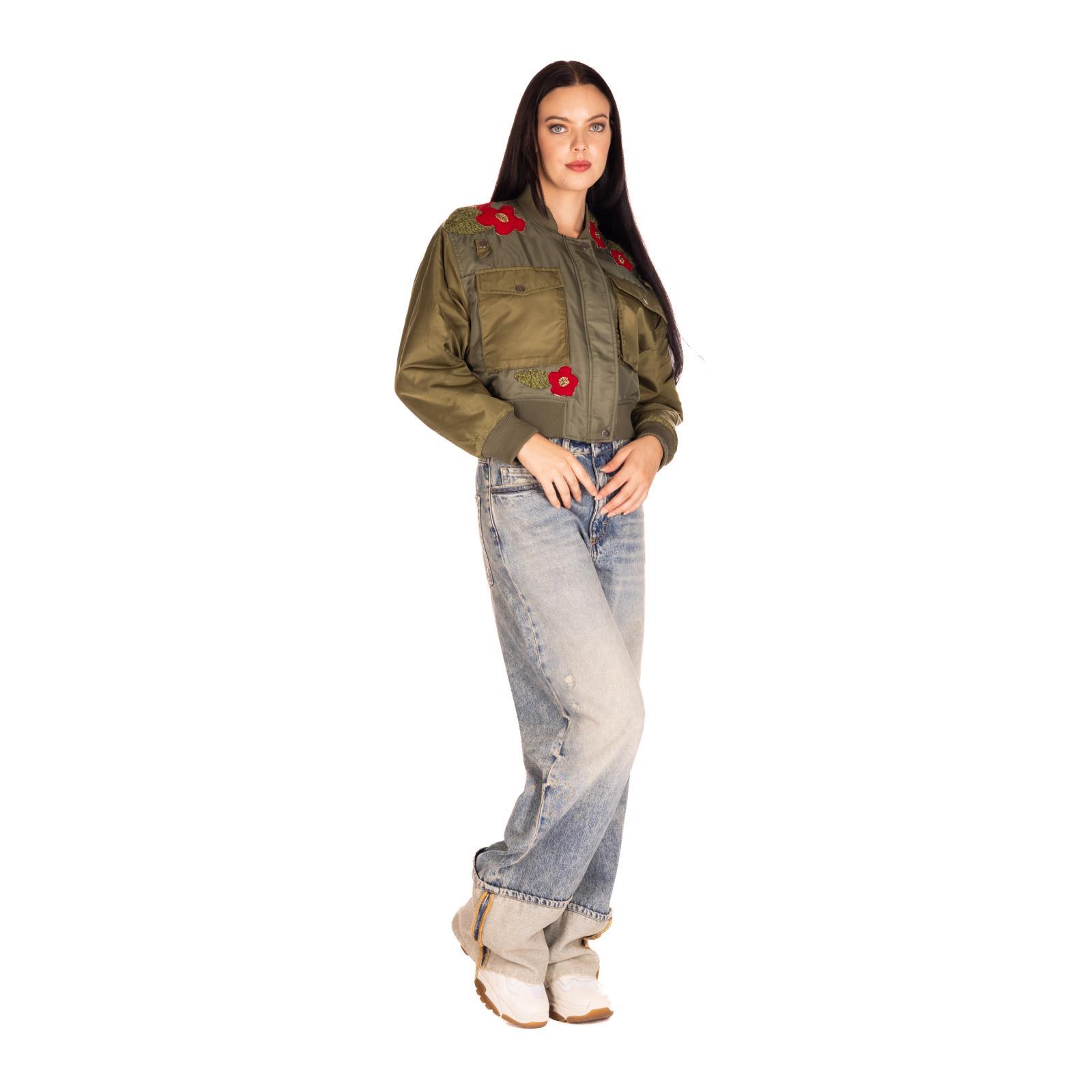 BOMBER CROPPED RICAMO unico