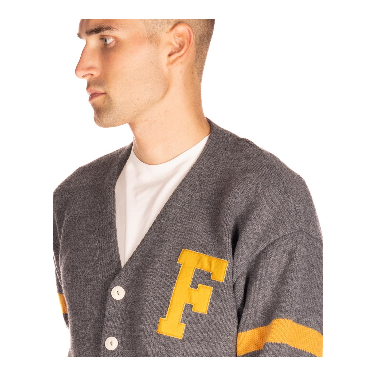 MAGLIA CARDIGAN PATCH piombo