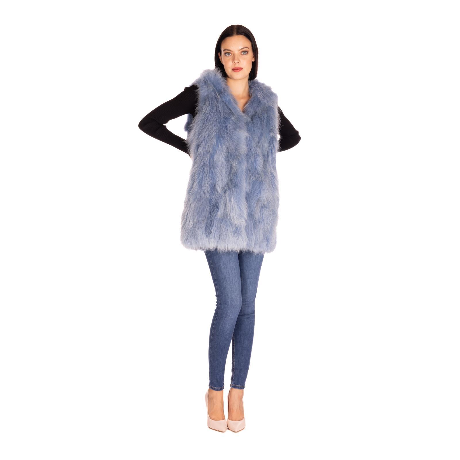 FUR VEST denim