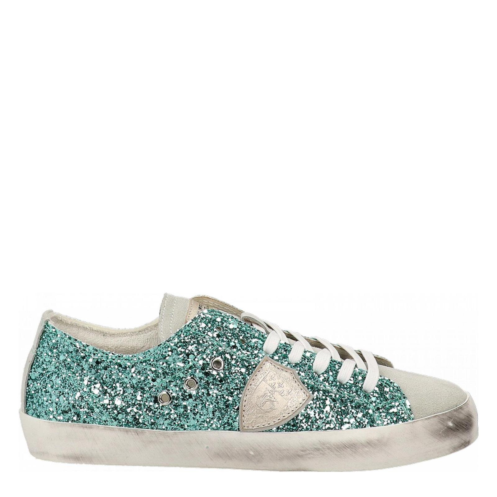 Donna Sneakers Philippe model junior Prsx suede and glitter
