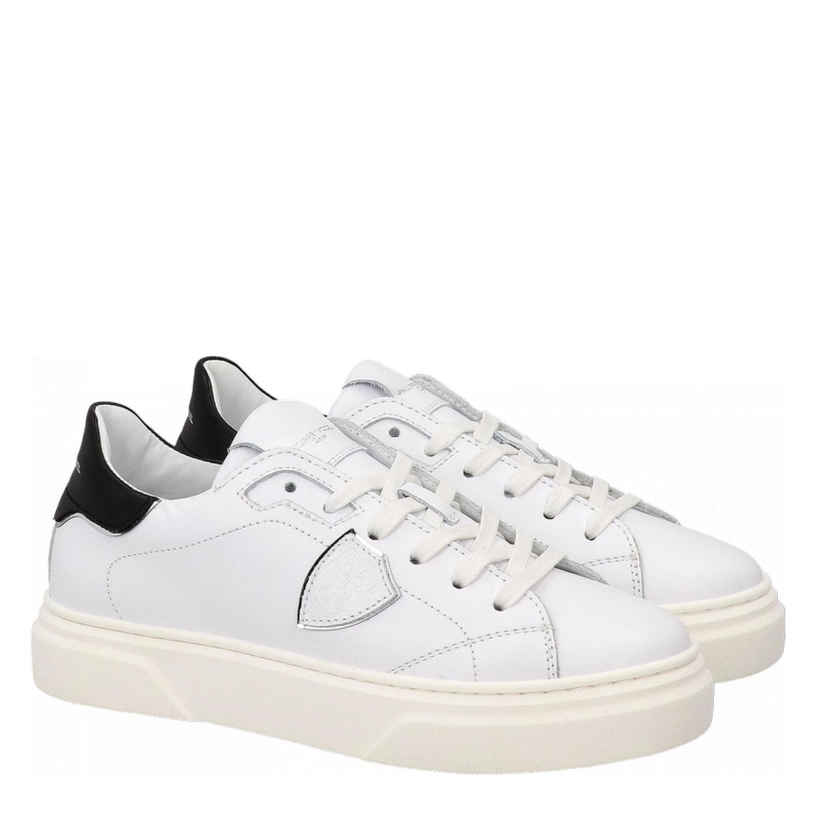 TEMPLE LEATHER white-black-silver