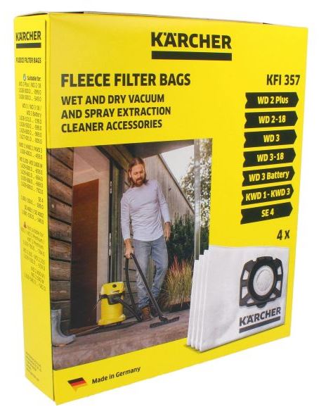 KEEPOW 6 Sacchetti Per Aspirapolvere Kärcher - Compatibili Con WD 2 Plus, WD 3, KWD 1-3, MV 3, SE 4001/4002, In Tessuto Non Tessuto 3 Strati